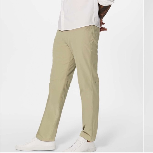 lululemon Men's Khaki ABC Trousers Pants Chinos 36x32 - Picture 2 of 8